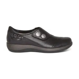Aetrex Women's Karina Monk Strap Shoes- Black