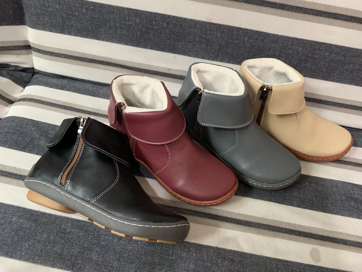 Cotton lining snow boots rurn down edge ankle boots winter short boots for women