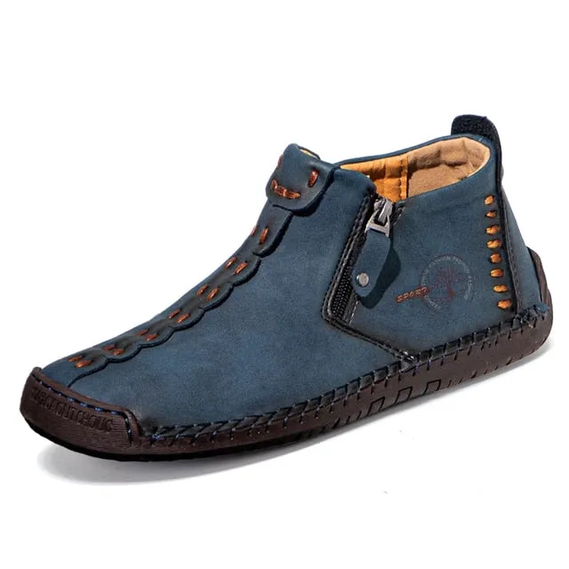 Cuzcare Slip-on Leather Orthopedic Shoes Warm Fur Ankle Boots