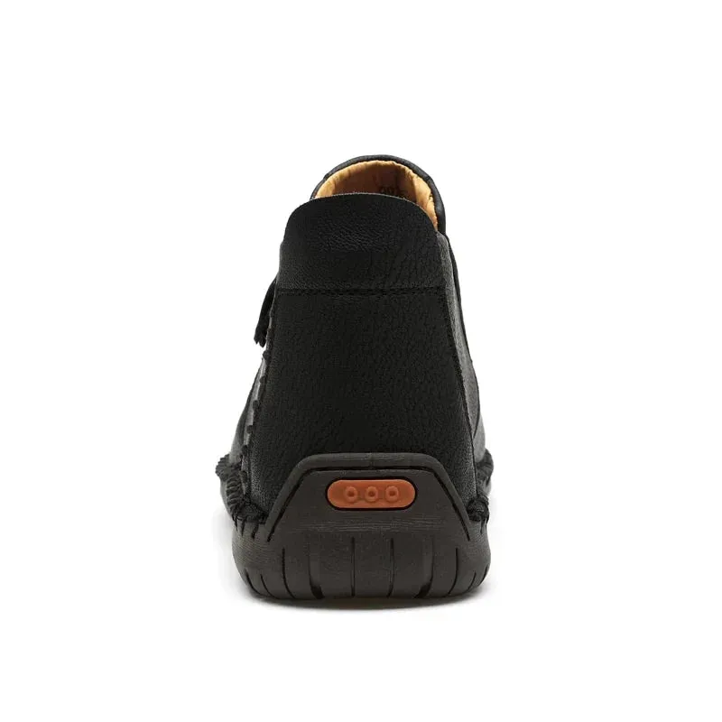 Cuzcare Slip-on Leather Orthopedic Shoes Warm Fur Ankle Boots