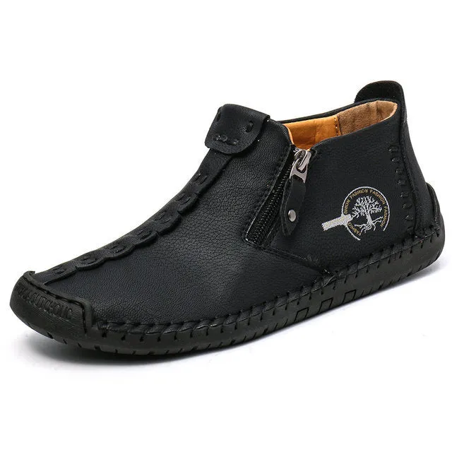 Cuzcare Slip-on Leather Orthopedic Shoes Warm Fur Ankle Boots