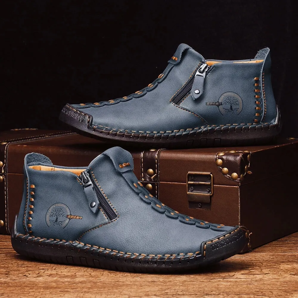 Cuzcare Slip-on Leather Orthopedic Shoes Warm Fur Ankle Boots