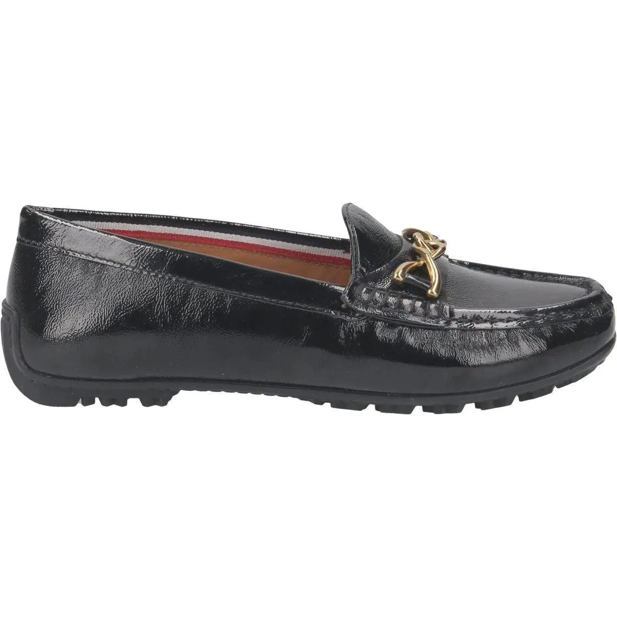 Geox Women's Kosmopolis Loafers- Black Patent