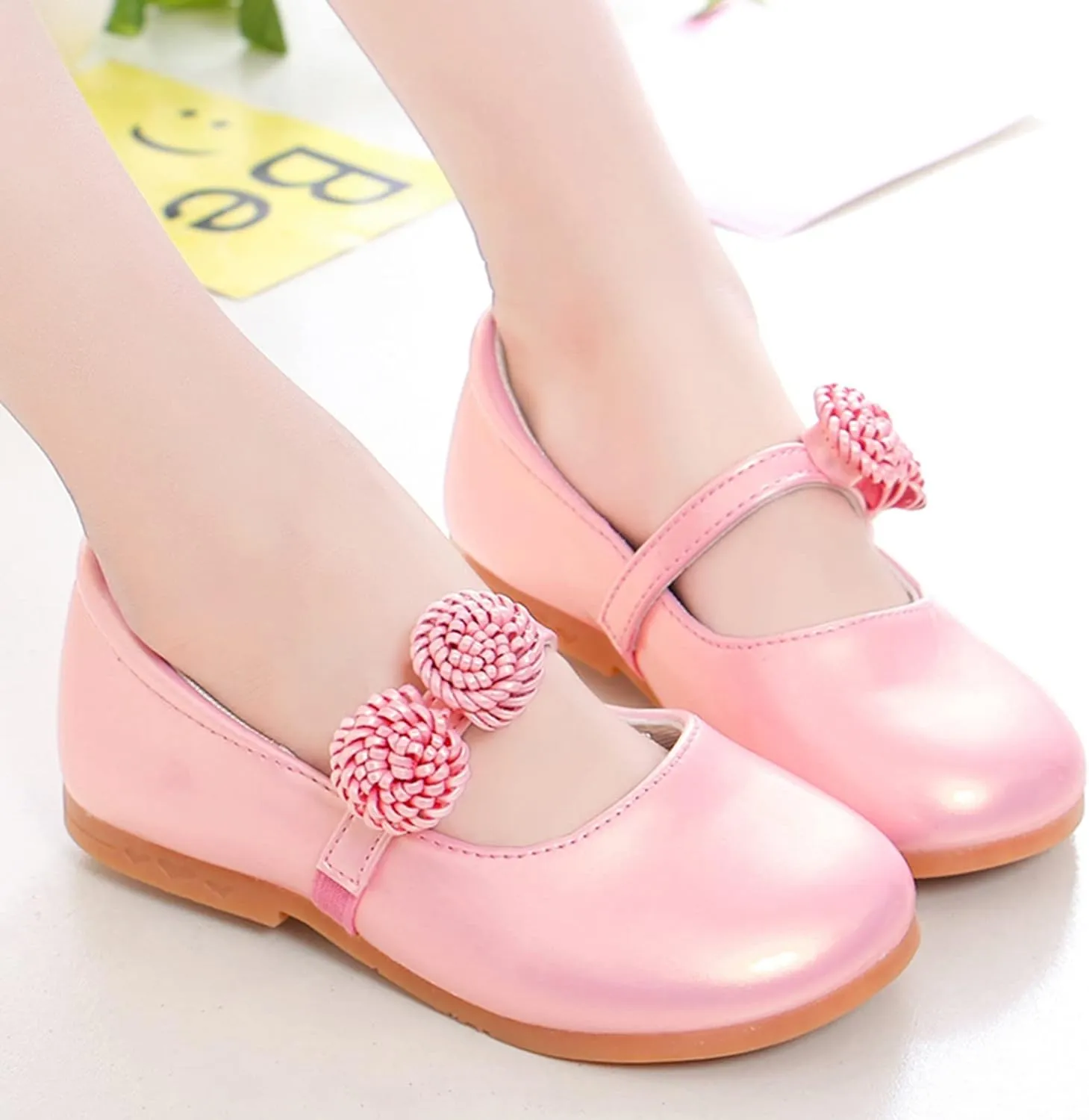 Girl's Mary Jane School niform Shoes Toddler Little Kid Dress Shoes Girl Ballet Flat Flower Girl Toddler Slip Boots