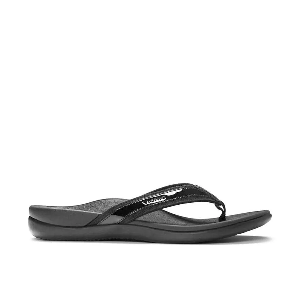 Vionic Women's Tide II Flip Flops- Black Patent