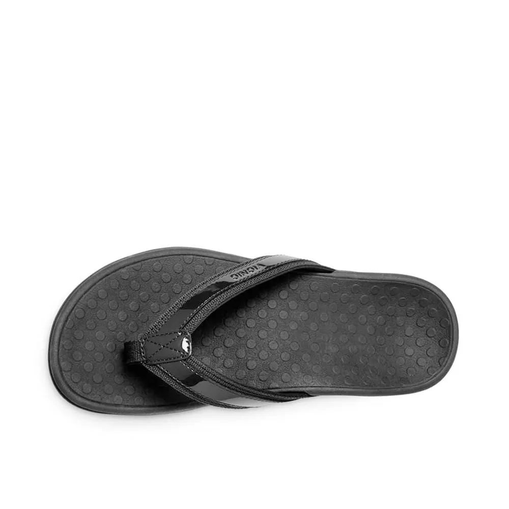 Vionic Women's Tide II Flip Flops- Black Patent
