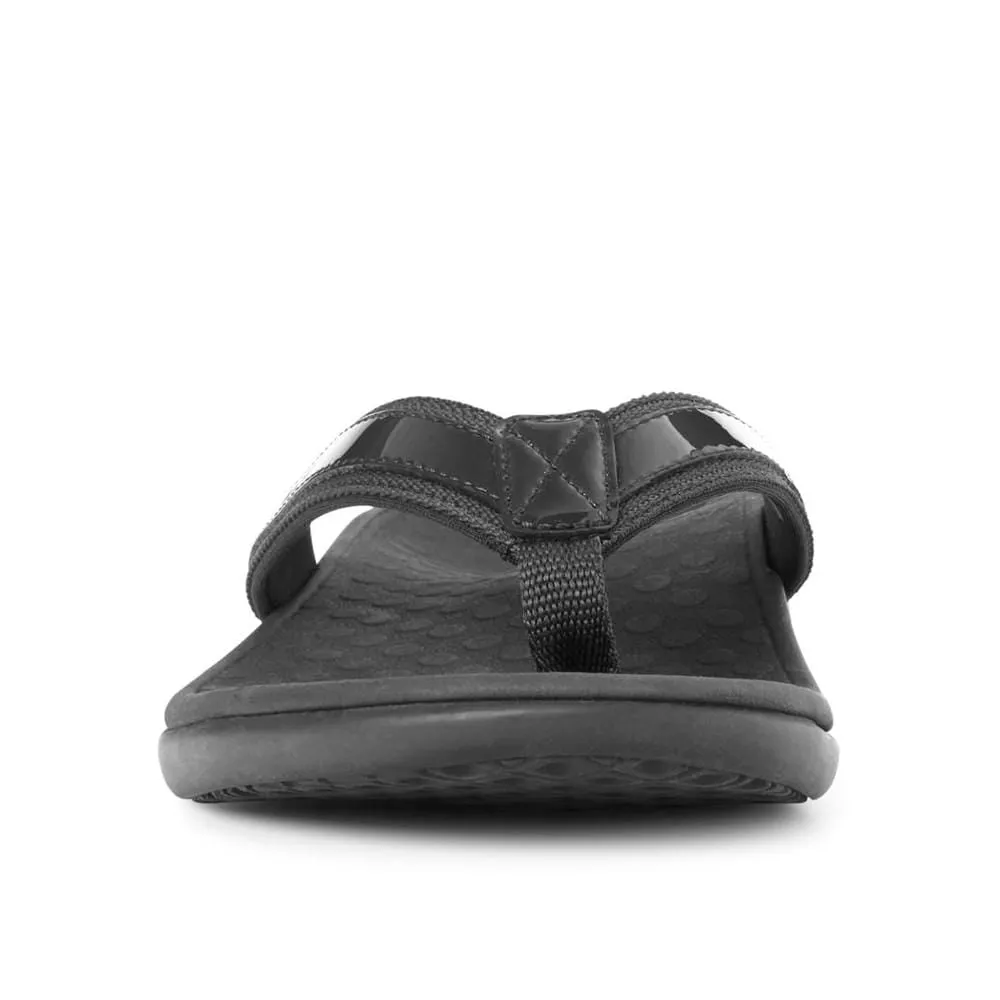 Vionic Women's Tide II Flip Flops- Black Patent