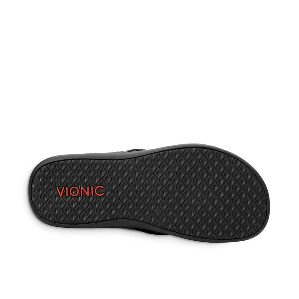 Vionic Women's Tide II Flip Flops- Black Patent