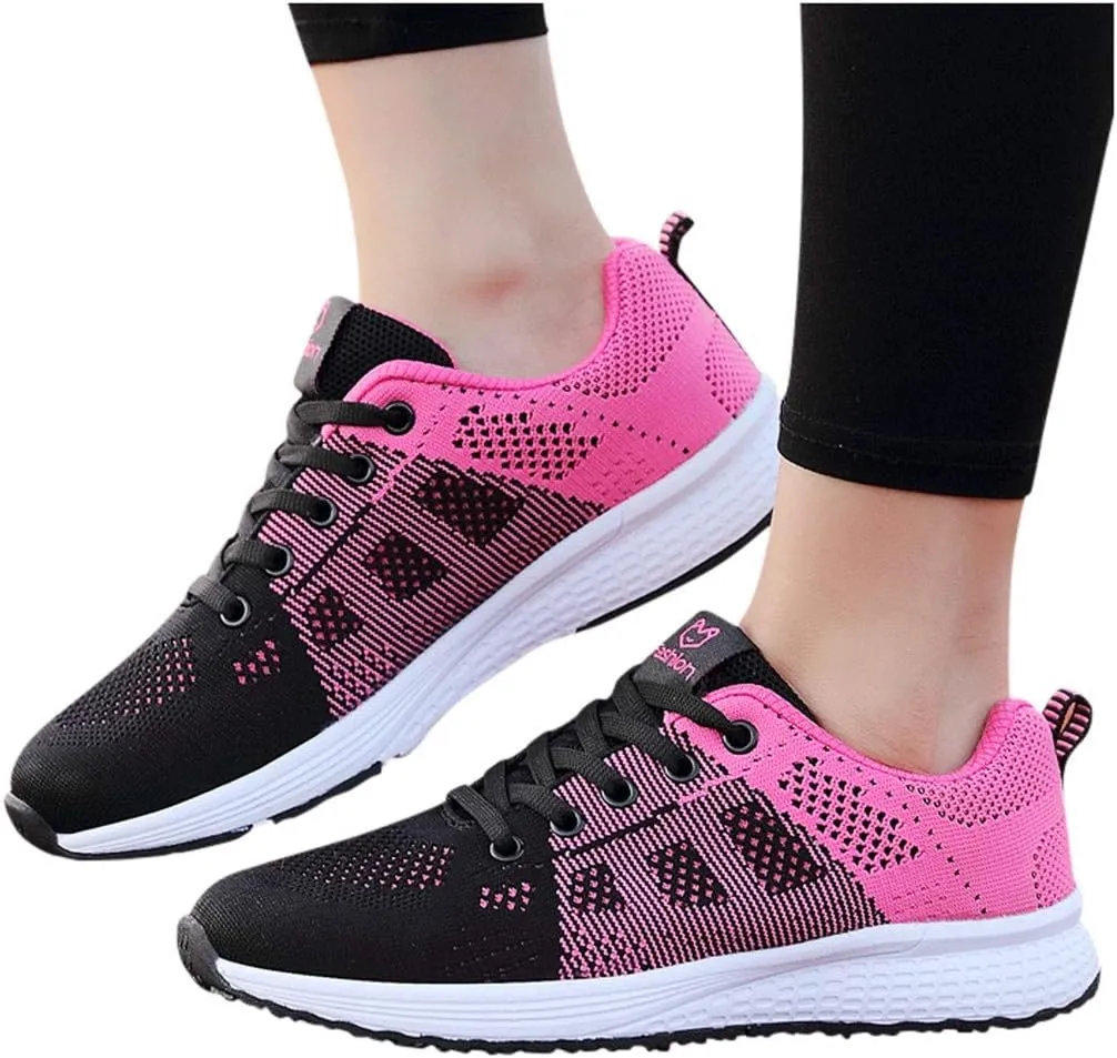 Womens Lace Up Running Shoes Non Slip Walking Shoes Mens Casual Shoes Mesh Ladies Casual Shoes Walking Sneakers Steel Toe Tennis Shoe Trainers Shoe