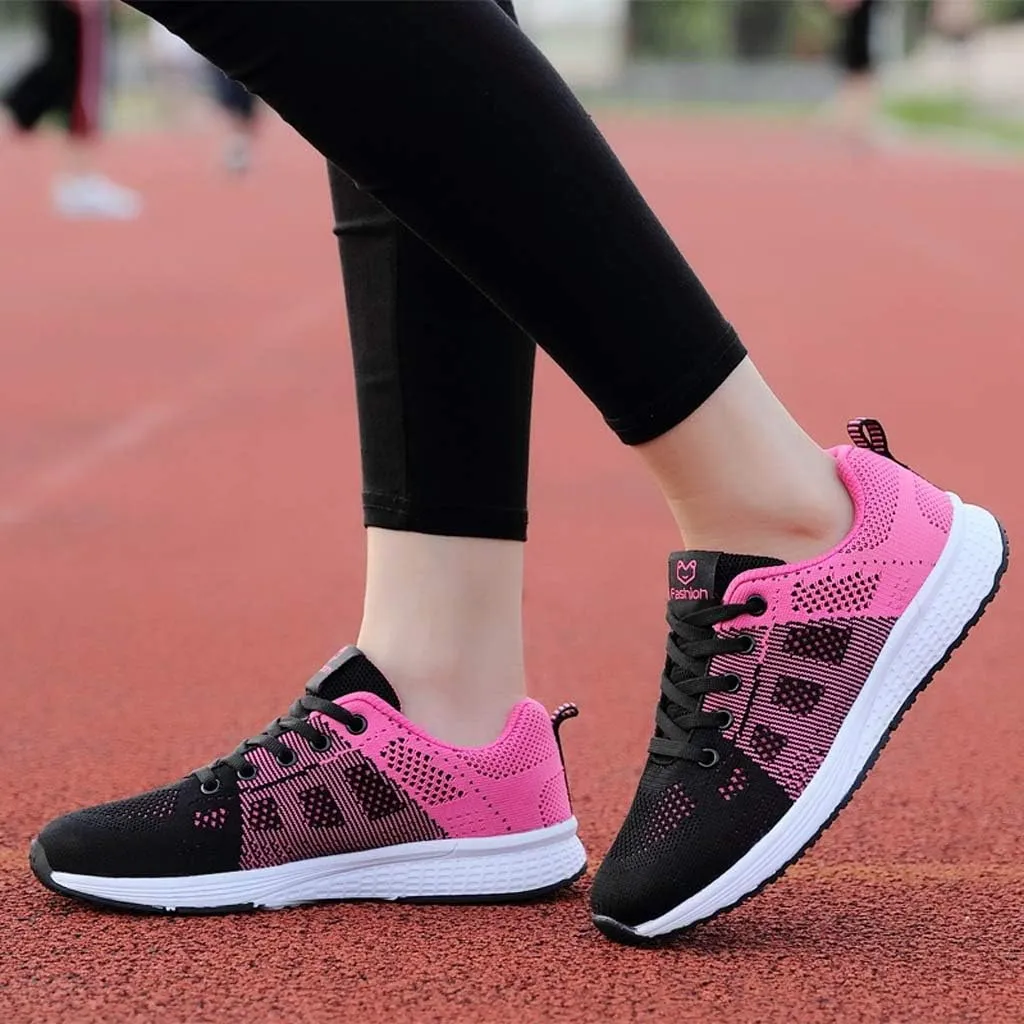 Womens Lace Up Running Shoes Non Slip Walking Shoes Mens Casual Shoes Mesh Ladies Casual Shoes Walking Sneakers Steel Toe Tennis Shoe Trainers Shoe